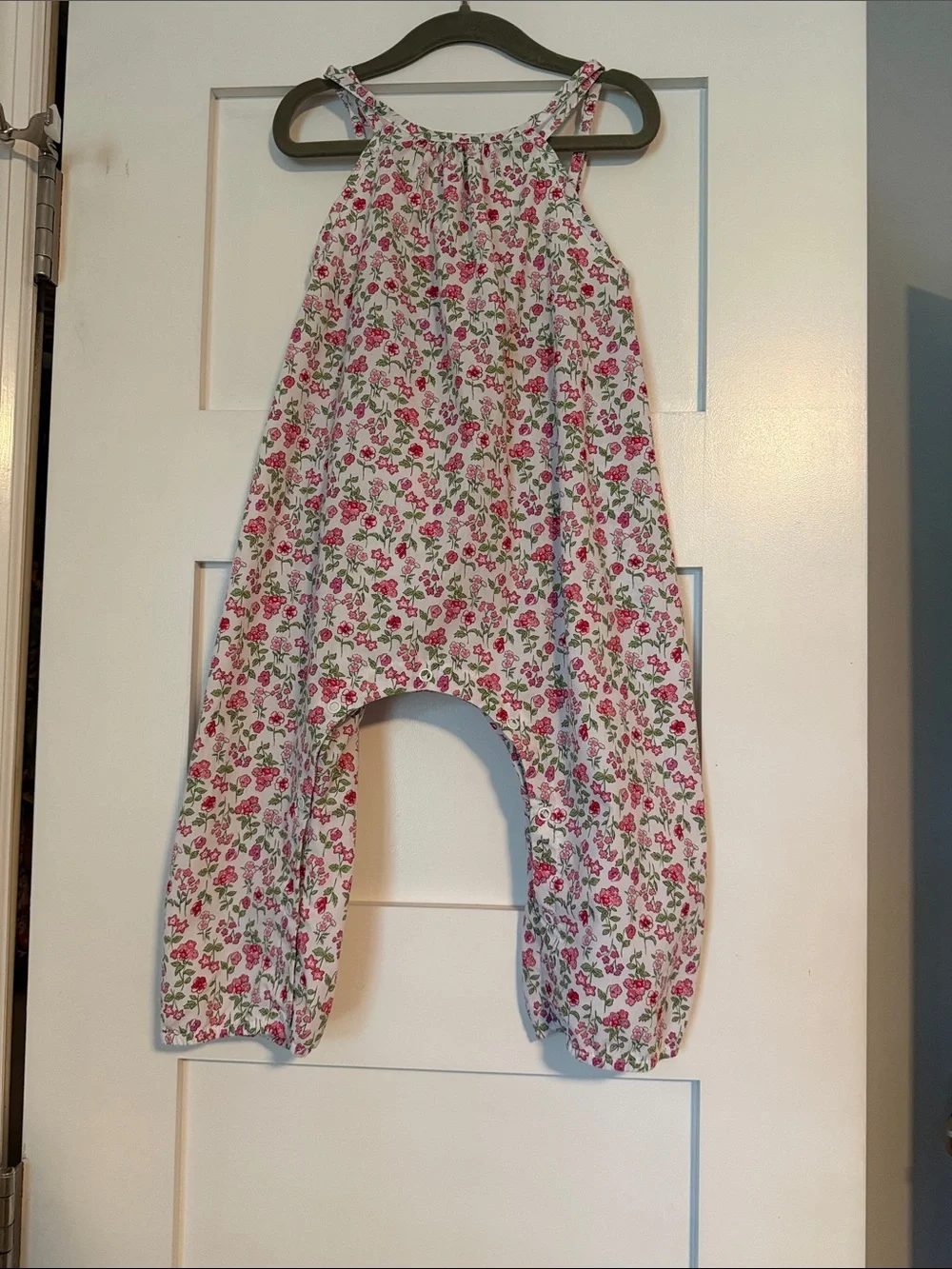 bella bliss Pink & Green Floral Harem Romper